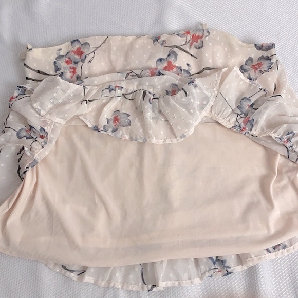 Collective Concepts Women Peplum Floral Top M Spaghetti Straps Pink Black Summer - Picture 7 of 10